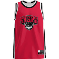 Western Oregon Wolves Lightweight Basketball Jersey - Red