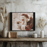 Religious Christmas Oil Painting Canvas Print, Santa Holding Baby Jesus Canvas, Christian Nativity Wall Art, Holiday Season Present Decor