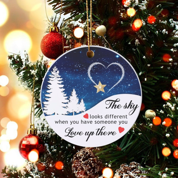 Sympathy Christmas Ornament, The Sky Looks Different Memorial Ornament, Bereavement Keepsake Ornament, Loss of Loved One Holi