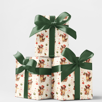 Santa Hat Holiday Gift Wrap, Papillon Dog Christmas Wrapping Paper, Adorable Butterfly Dog Wrapping Paper, Festive Winter Pet Lover Gift Wrap