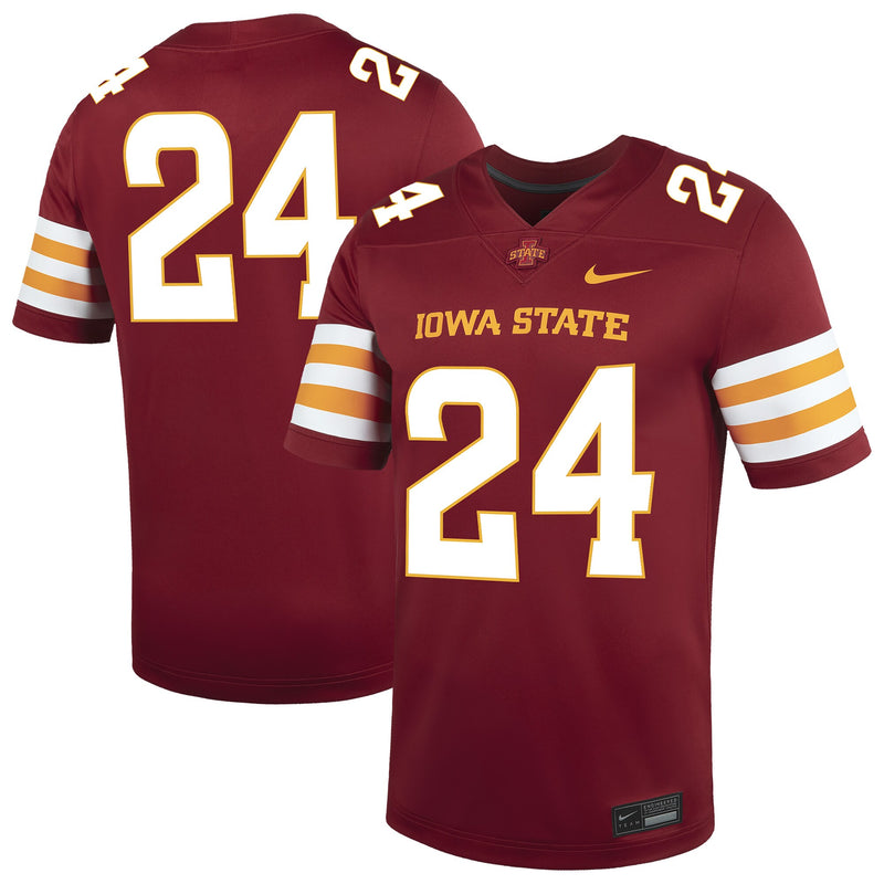 #24 Cardinal Iowa State Cyclones Game Football Jersey