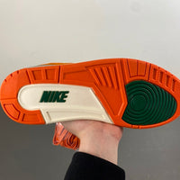 Low Top Sneakers, White Green Orange Colorway, Lace Up Design, Casual Gift for Sneaker Fans