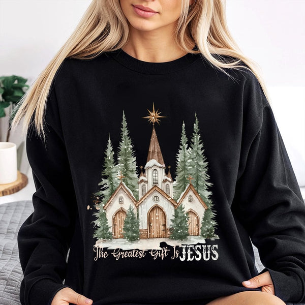 Christian Christmas Sweatshirt, The Greatest Present Is Jesus Sweatshirt, Religious Church Crewneck, Faith Holiday Pullover, 