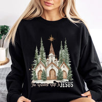 Christian Christmas Sweatshirt, The Greatest Present Is Jesus Sweatshirt, Religious Church Crewneck, Faith Holiday Pullover, Xmas Present for Her