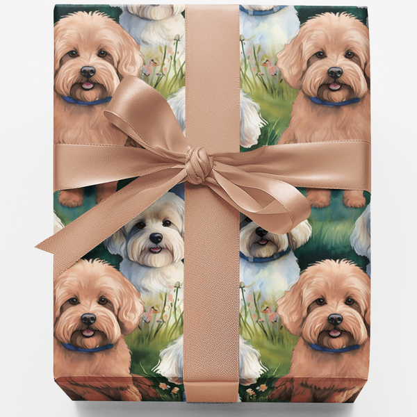Maltipoo Christmas Gift Wrap, Maltipoo Dog Wrapping Paper, Adorable Puppy Holiday Wrapping Paper, Dog Lover Gift Wrap, Pet Br