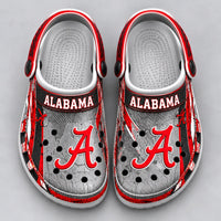 ALA Script A - Crimson and Steel Clog Sandals
