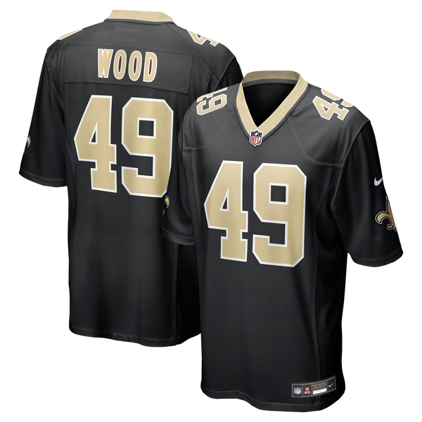 New Orleans Saints Zach Wood Black Game Jersey