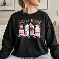 Humorous Medical Christmas Sweatshirt, Silent Night Nurse Sweatshirt, Healthcare Worker Sweatshirt, Holiday Nurse Crewneck, RN Christmas Present