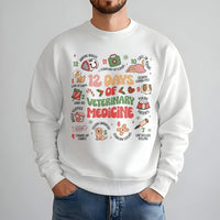 Vet Tech Christmas Sweatshirt, 12 Days of Veterinary Medicine Sweatshirt, Humorous Vet Holiday Crewneck, Veterinary Staff Xmas Sweatshirt Present