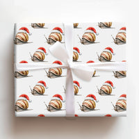 Santa Hat Animal Gift Wrap, Christmas Snail Wrapping Paper, Whimsical Snail Wrapping Paper Roll, Holiday Wrapping Paper