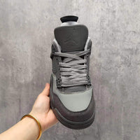 Mid Top Sneakers, Gray Colorway, Lace Up Design, Casual Gift for Sneaker Fans