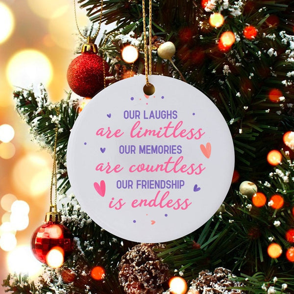 Best Friend Ceramic Keepsake, Friendship Christmas Ornament, Friendship Heart Quote Ornament, Holiday Tree Decor Ornament, Be