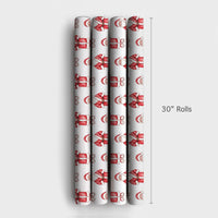 Classic Santa Claus Christmas Gift Wrap, Watercolor Santa Wrapping Paper, Traditional Red Holiday Present Paper, Festive Present Packaging Roll