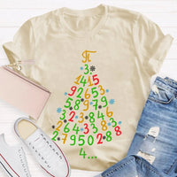 Festive Math Teacher T-Shirt, Christmas Tree Mathematics Shirt, Holiday Math Graphic Tee, Christmas School Shirt, Present for Math Students