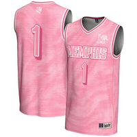 #1 Memphis Tigers Lightweight Basketball Fashion Jersey - Pink