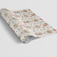 Santa Dog Holiday Gift Wrap, Samoyed Christmas Wrapping Paper, Adorable Samoyed Dog Wrapping Paper, Festive Dog Lover Christmas Present Packaging