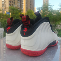 High Top Sneakers, White Black Red Colorway, Lace Up Design, Casual Gift for Sneaker Fans