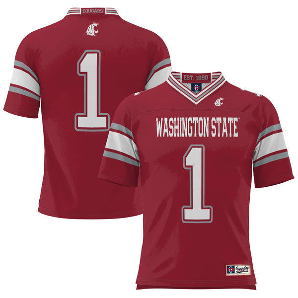 #1 Washington State Cougars Endzone Football Jersey - Crimson