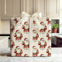 Humorous Holiday Toast Gift Wrap, Watercolor Santa Toasting Champagne Wrapping Paper, Festive Santa Claus Wrapping Paper, Adult Christmas Wrap