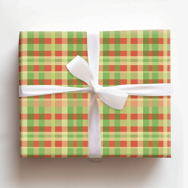 Red and Green Checkered Gift Wrap, Christmas Plaid Wrapping Paper, Festive Holiday Gift Wrapping Paper, Tartan Winter Present