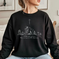 Minimalist Nativity Christmas Sweatshirt, A Thrill of Hope Sweatshirt, Christian Faith Sweatshirt, Line Art Nativity Crewneck, Holiday Present
