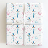 Watercolor Soldier Christmas Wrapping Paper, Nutcracker Gift Wrap Paper, Whimsical Holiday Gift Wrap Roll, Xmas Present Packaging Paper