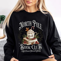 Christmas Book Lover Crewneck, North Pole Book Club Sweatshirt, Adorable Holiday Reader Graphic Pullover, Bookish Xmas Sweater, Reader Present