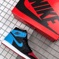 Sneakers, Blue Black Red Colorway, Lace Up Design, Casual Gift for Sneaker Fans
