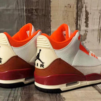 Sneakers, White Red Orange Colorway, Lace Up Design, Casual Gift for Sneaker Fans