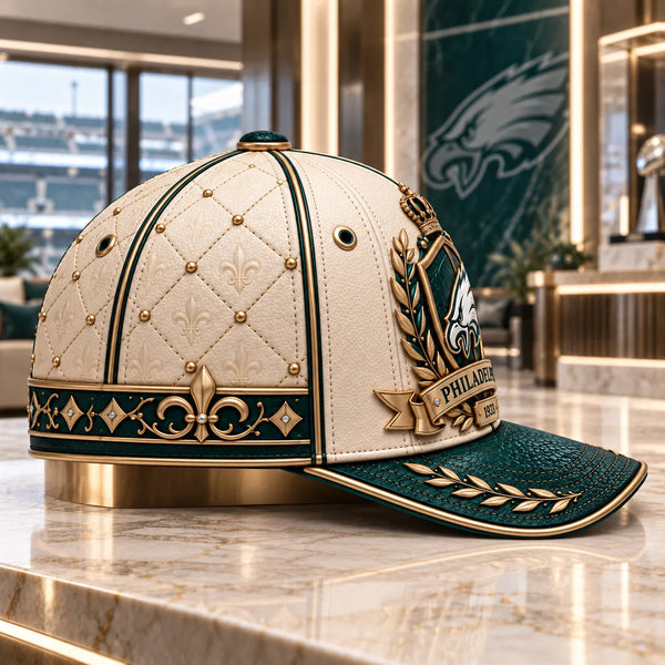PHI Crest Study - Ivory Crown, Emerald Brim Cap - main