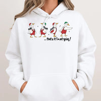 Adorable Holiday Goose Hoodie, Humorous Goose Christmas Hoodie, Retro Xmas Bird Sweatshirt, Festive Animal Graphic Hoodie