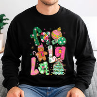 Adorable Gingerbread Holiday Tree Crewneck, Fa La La Christmas Sweatshirt, Pink Xmas Holiday Pullover, Festive Christmas Sweatshirt for Women