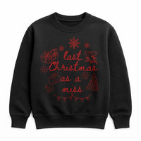 Festive Bride to Be Sweatshirt, Last Christmas as a Miss Sweatshirt, Holiday Wedding Engagement Sweatshirt, Christmas Bridal Pullover