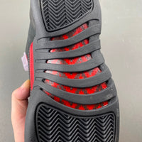 Mid Top Sneakers, Black Red Colorway, Leather Footwear, Lace Up Design, Casual Gift for Sneaker Fans