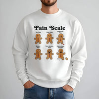 Humorous Nurse Christmas Crewneck, Gingerbread Pain Scale Sweatshirt, Medical Holiday Sweatshirt, RN Nursing Student Winter Pullover