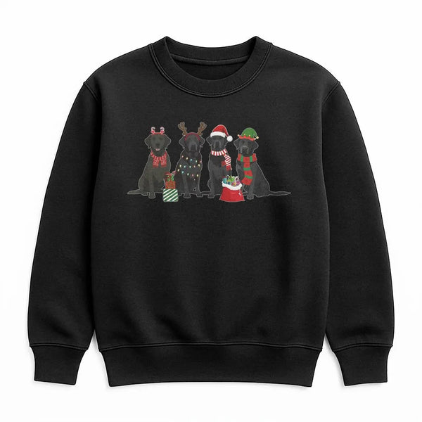 Festive Labrador Retriever Sweatshirt, Christmas Black Lab Sweatshirt, Holiday Dog Lover Sweatshirt, Adorable Xmas Dog Graphi