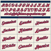 Custom Baseball Jersey - Cream Red-Navy Authentic