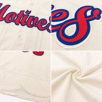 Custom Baseball Jersey - Cream Red-Navy Authentic