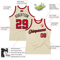 Custom Basketball Jersey - Cream Red-Black Authentic Throwback