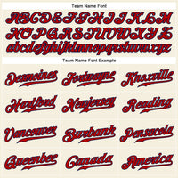 Custom Baseball Jersey - Cream Navy Pinstripe Navy-Red Authentic