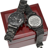 Engraved Stainless Steel Mens Watch, To My Son Chronograph Watch, Personalized Keepsake Timepiece, Son Birthday Christmas Present
