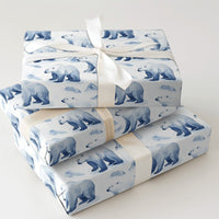 Watercolor Arctic Animal Gift Wrap, Polar Bear Wrapping Paper, Winter Holiday Wrapping Paper, Christmas Present Wrap