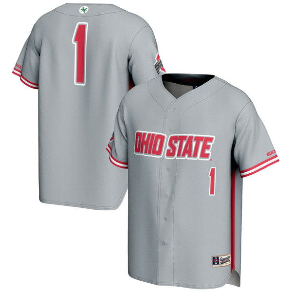 #1 Ohio State Buckeyes Lightweight Baseball Jersey - Gray