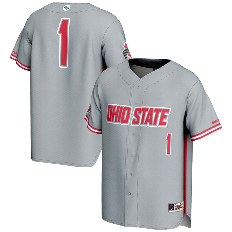 #1 Ohio State Buckeyes Lightweight Baseball Jersey - Gray