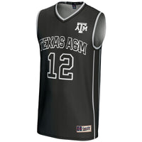 #12 Texas A&M Aggies Basketball Lightweight Fashion Jersey - Black