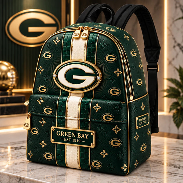 GB Monogram - Heritage Green and Gold Backpack - main
