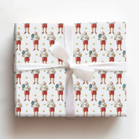 Humorous Sports Christmas Gift Wrap, Pickleball Santa Wrapping Paper, Santa Pickleball Player Wrapping Paper, Holiday Gift Wrapping Paper