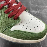 Low Top Sneakers, White Red Green Gold Colorway, Lace Up Design, Casual Gift for Sneaker Fans