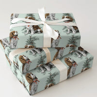 Christmas Dog Gift Wrap, Cavalier King Charles Spaniel Wrapping Paper, Red Bow Puppy Wrapping Paper, Pet Lover Holiday Present Gift Wrap