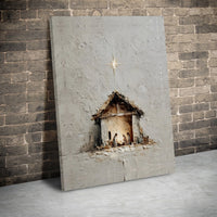 Textured Religious Holy Family Wall Art, Nativity Scene Canvas Print, Christian Christmas Canvas Decor, Faithful Holiday Home Present
